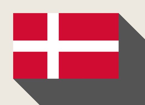 Denmark flag in flat web design style.