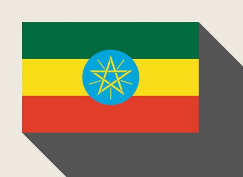 Ethiopia flag in flat web design style.