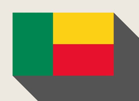 Benin flag in flat web design style.