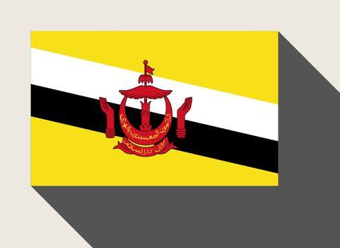 Brunei flag in flat web design style.