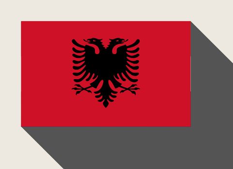 Albania flag in flat web design style.