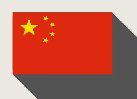 China flag in flat web design style.