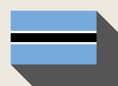 Botswana flag in flat web design style.