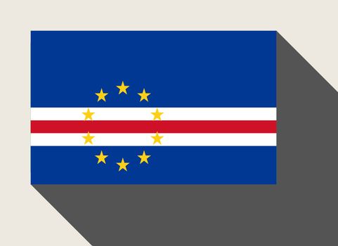 Cape Verde flag in flat web design style.