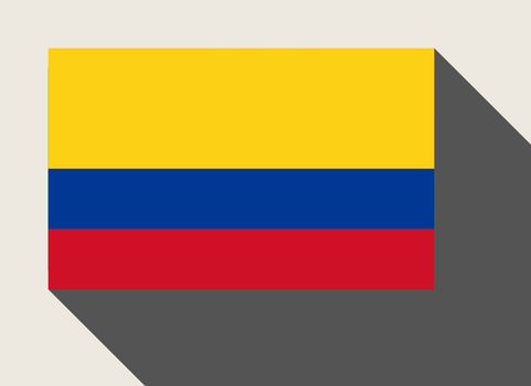 Colombia flag in flat web design style.