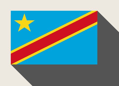 Democratic Republic of the Congo flag in flat web design style.