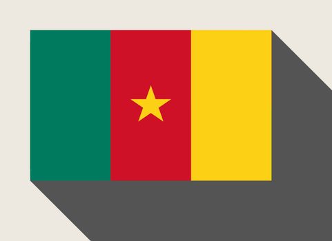 Cameroon flag in flat web design style.