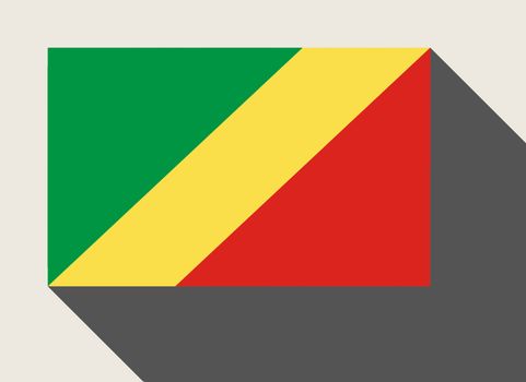 Republic of the Congo flag in flat web design style.