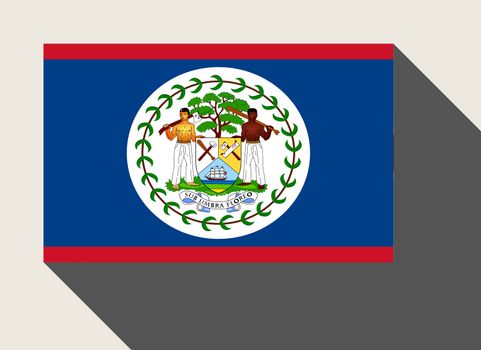 Belize flag in flat web design style.