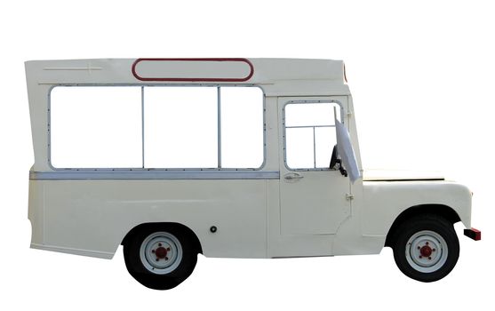 Ice cream van isolated on a white background.