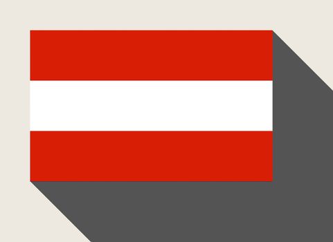 Austria flag in flat web design style.