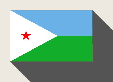 Djibouti flag in flat web design style.