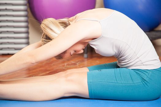 Woman making yoga