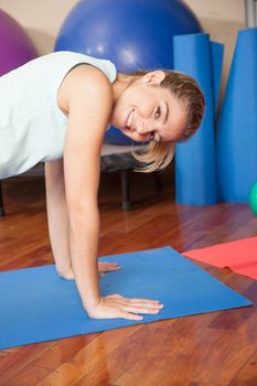 Woman making yoga