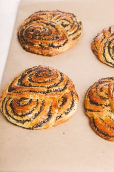 Bakery. Delicious buns on the table