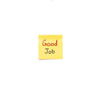 Good job word on sticky note isolated on white background