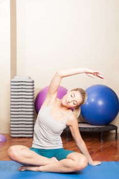 Woman relaxing in yoga