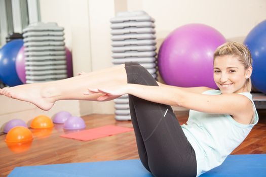 Woman making yoga