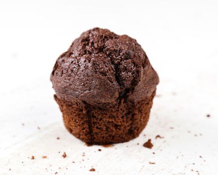 Delicious muffin on a white background