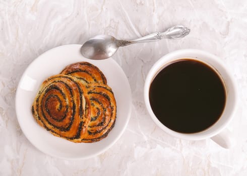 Bakery. Delicious buns on the table