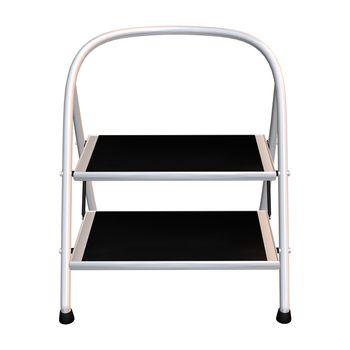 3D digital render of a step ladder isolated on white background