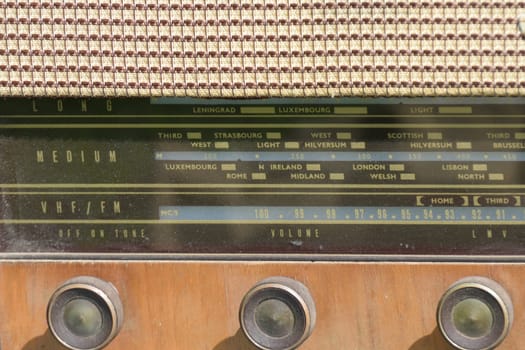 Detail of vintage radio