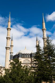 Outside view of Selimiye Mosque built  in 1575 by Architect Sinan with the request of Suleyman the Magnificent.