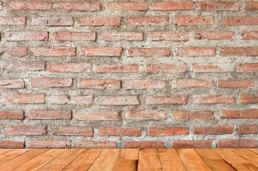 Old interior room with brick wall