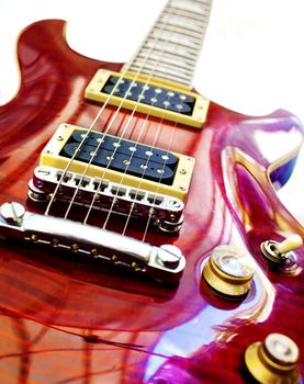 Electric guitar isolated over white background