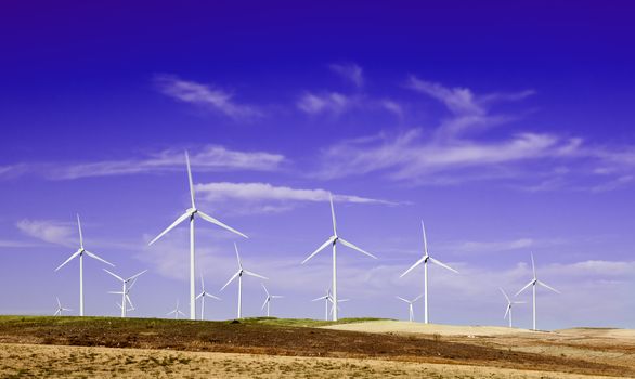 Windmills.Windfarm. Industrial Eolic installation