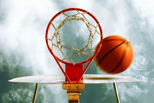 Basketball hoop. Sport background