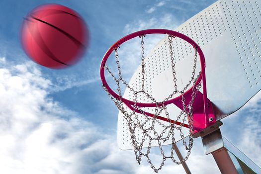 basketball hoop and ball. Sports background