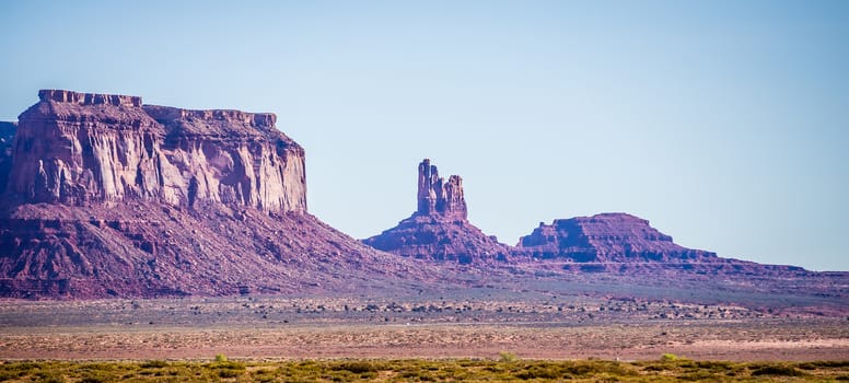 Monument valley under the blue sky