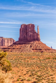 Monument valley under the blue sky