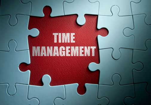 Missing pieces from a jigsaw puzzle revealing time management