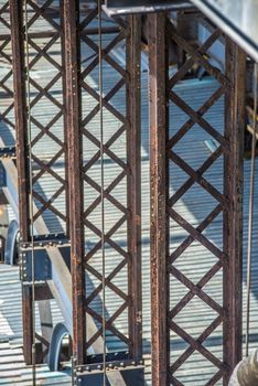 Bridge maintenance  with scaffolding  on site