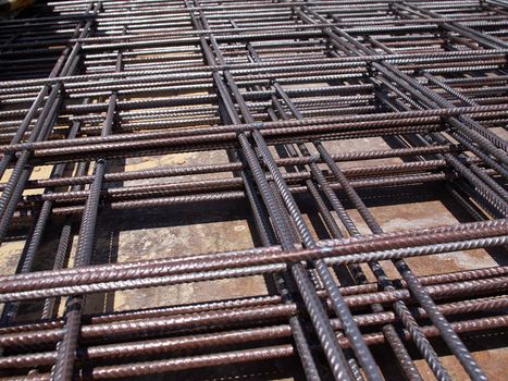Iron steel bars construction material used to reinforce concrete