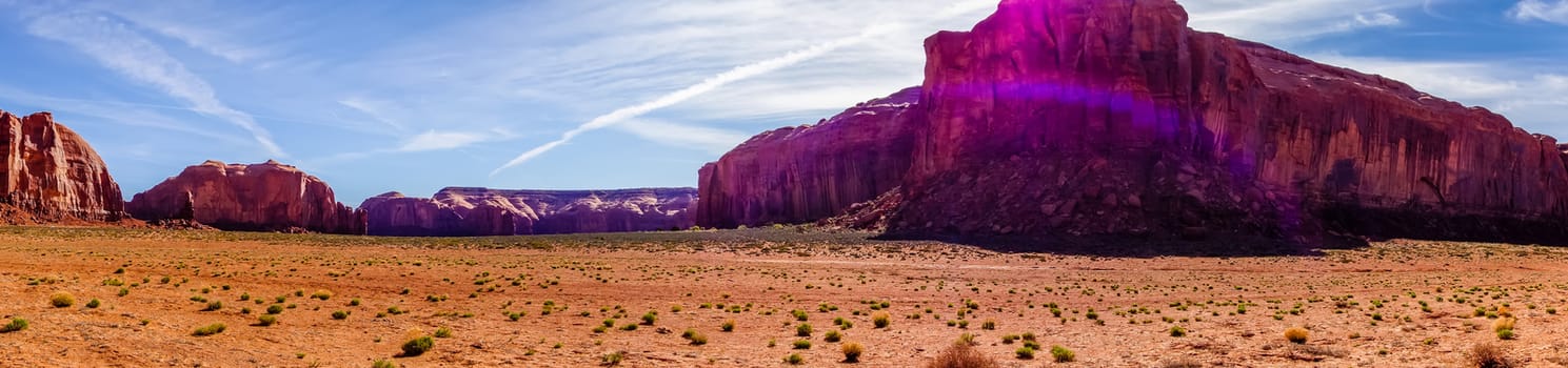 Monument valley under the blue sky