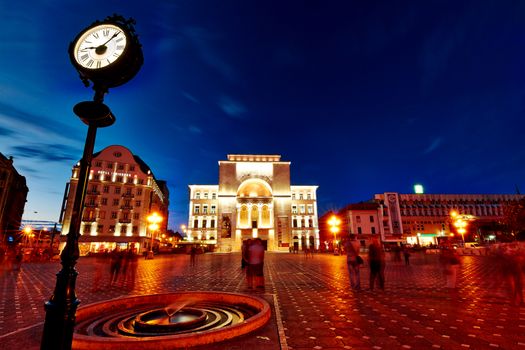 Opera in Victory Square in center Timisoara, Romania.