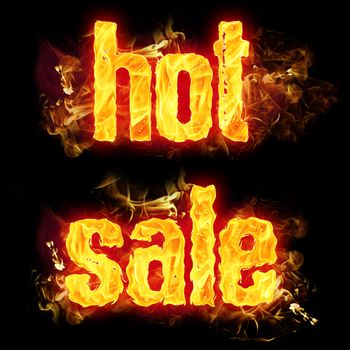 Hot sale words in blazing flames.