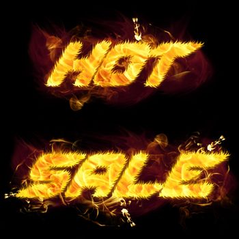 Hot sale words in blazing flames.