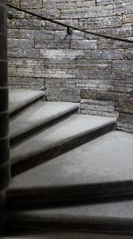 stone steps of the spiral staircase to the top