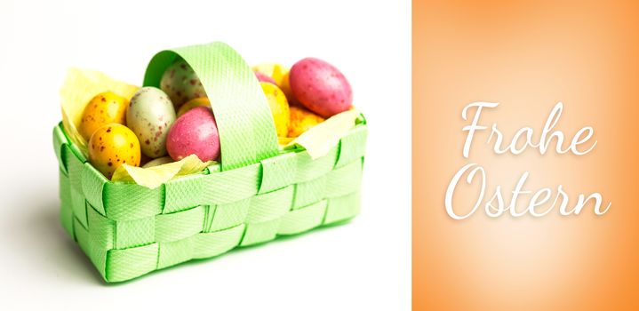 Frohe ostern against orange vignette