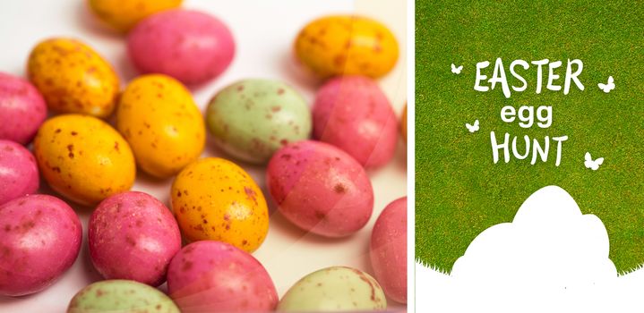 easter  egg hunt graphic against green background