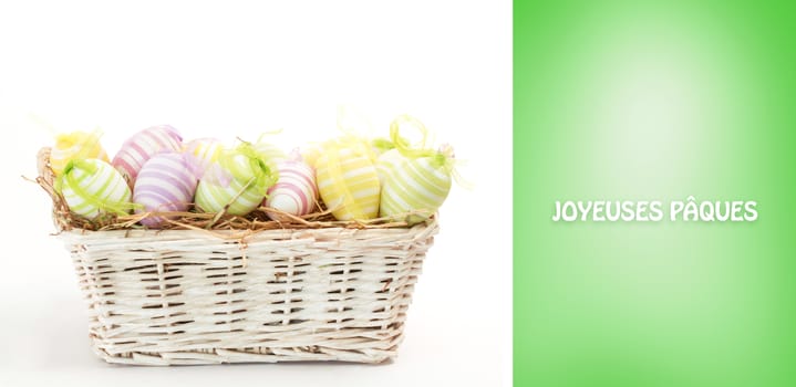 Joyeuses paques against green vignette