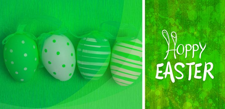 happy easter graphic against green paint splashed surface