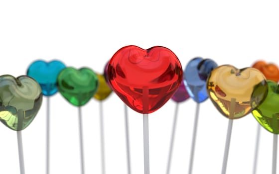 Heart candy lollipop, Valentine's Day or love.
