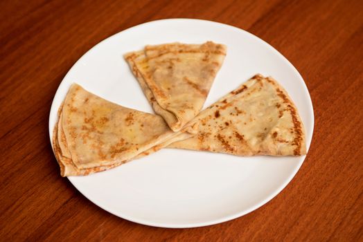 tasty pancakes closeup at plate