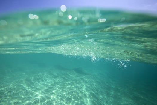 Water Ocean Background. Clear Blue Ripple Aqua Texture