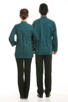 Wearing a vest China men in white background